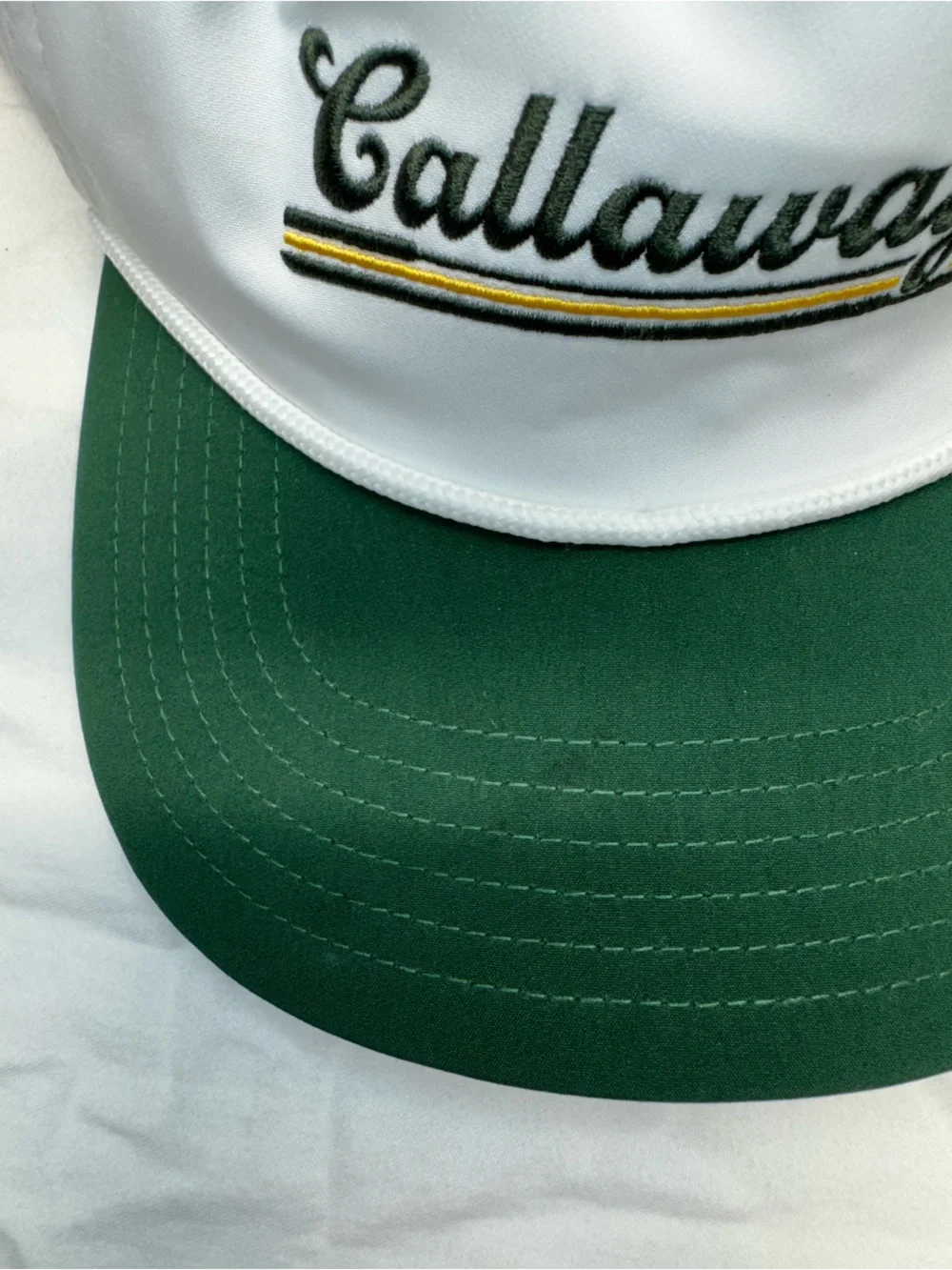 Callaway White and Green Kids Golf Cap with Script Logo